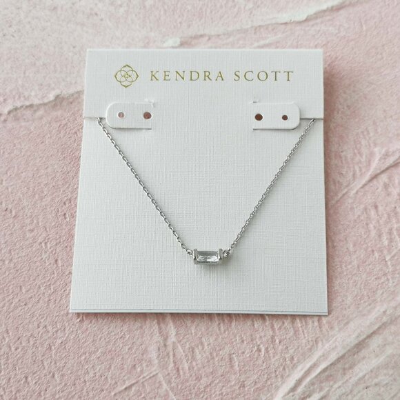 Kendra Scott Juliette White Crystal Silver Necklace - Picture 1 of 3